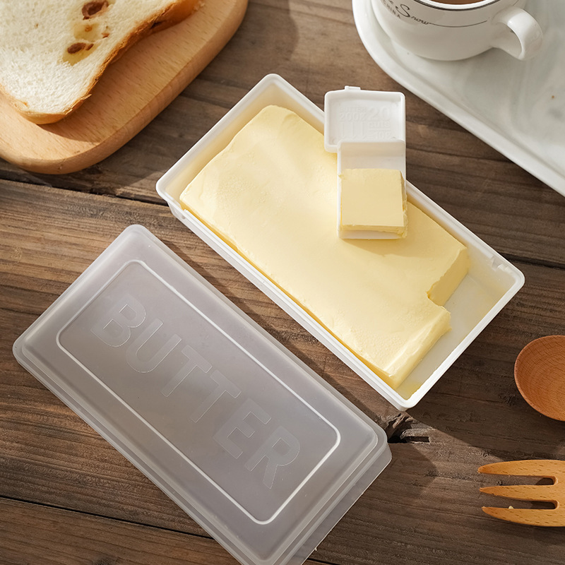 黄油保鲜盒牛油奶酪切割盒密封带盖黄油储存盒冰箱芝士分割收纳盒