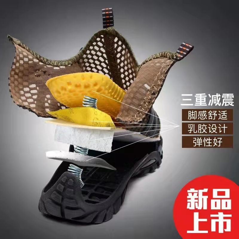 Vadeando zapatos de río con superficie de malla transpirable de verano para hombres, zapatos de senderismo al aire libre, zapatos deportivos de un pie al por mayor