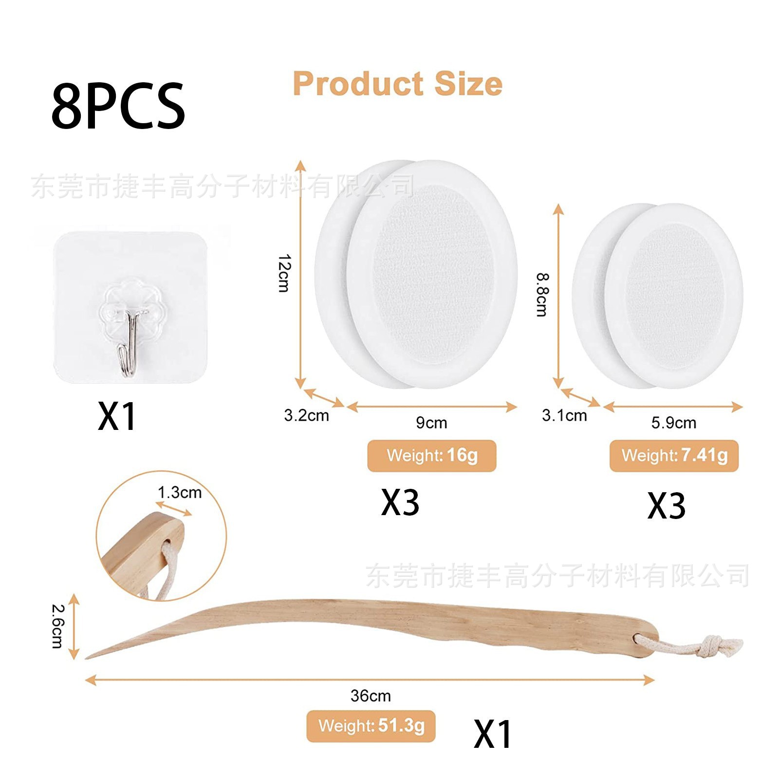 8-piece EVA nuevo cepillo de limpieza Lotus mango de madera cepillo de baño cabeza recubrimiento de loción cepillo de baño fábrica en stock al por mayor