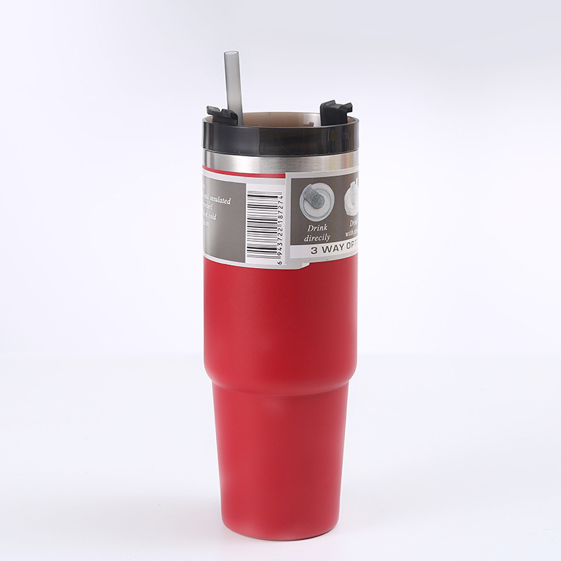 Vacuo transfronterizo 30oz tazas de automóviles de gran capacidad 304 acero inoxidable vacío de automóviles aislamiento frío hielo taza de paja al por mayor