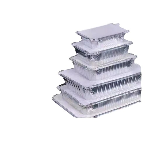 Disposable Food-Grade Aluminum Foil Box Oven with Thick Aluminum Foil Bowl BBQ Packing Box for Grilled Fish Aluminum Foil Plate with Lid