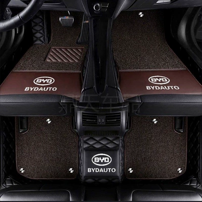 Modelə uyğun ayaqaltı — Plus floor mats, Song - song-fuel-version-2016-2018-double-layer-pure-black-coffee-colored-silk-loop