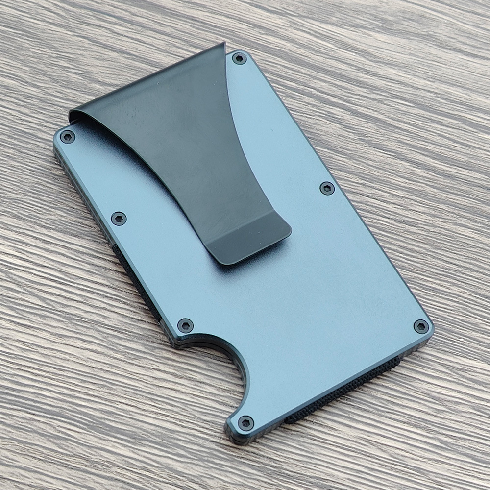 Suministro Directo de fábrica de aleación de aluminio caja de tarjeta de crédito de fibra de carbono RFID Bloqueo de gran capacidad cartera de crédito Titular