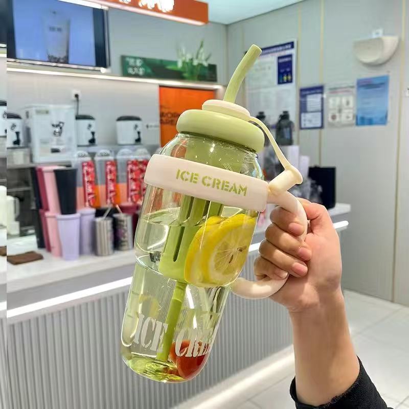 新品ビッグマック夏ハンドルプラスチックカップかわいい大容量アイスカップ耐高温ストローカップギフトカップ|undefined