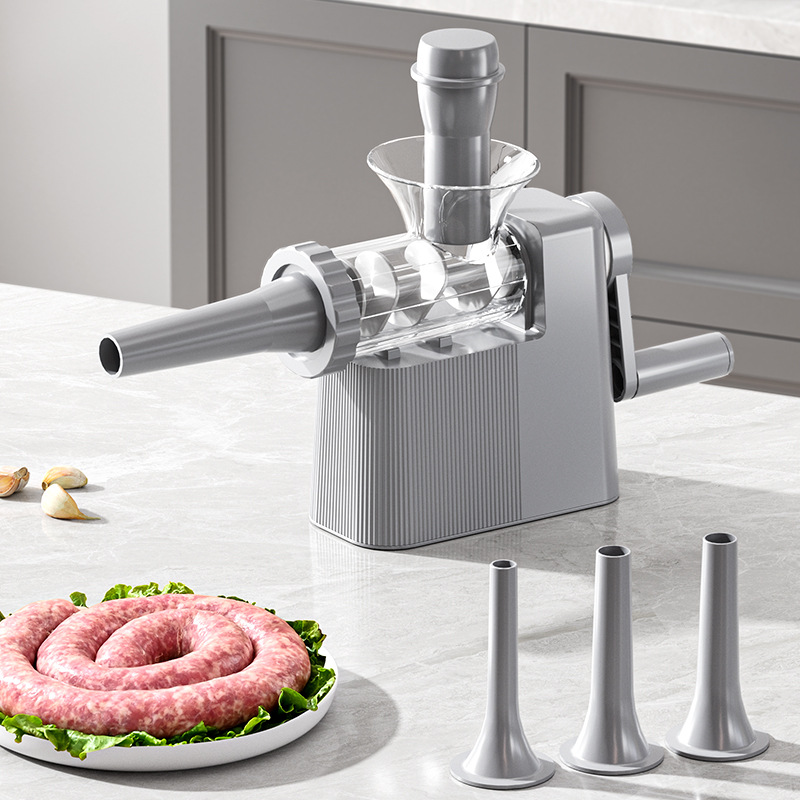 New Manual Sausage Stuffer for Home Use, Homemade Sausage Filling Tube, Hand-Cranked Bacon Filling Sausage Machine