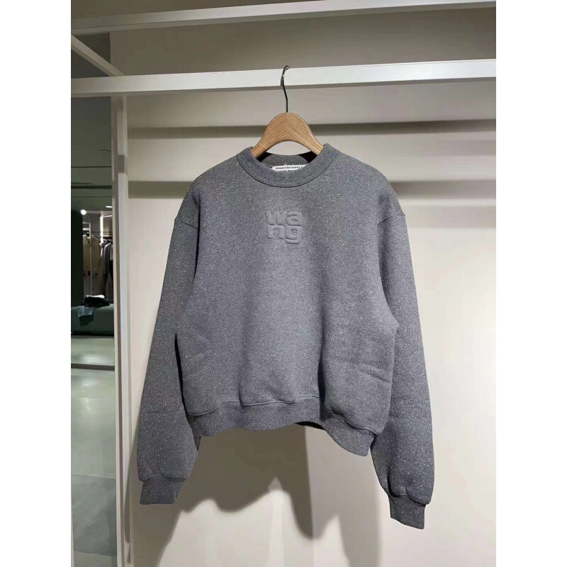 In stock! New fashion casual pair galaxy glitter fleece-lined round neck sweater winter