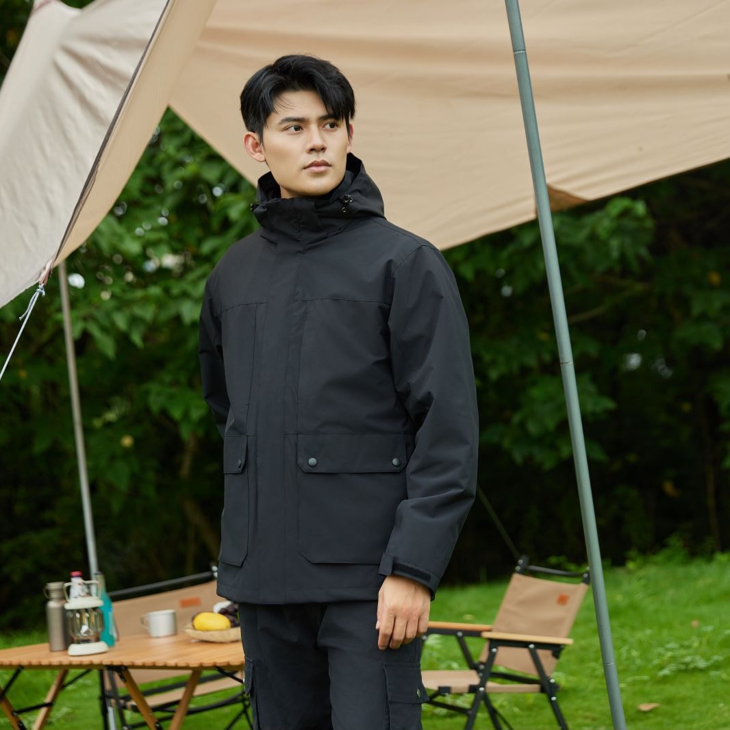 Jacket Three-In-One Men's and Women's Autumn and Winter Jacket Removable Liner Outdoor Windproof Two-Piece Workwear Printed Logo