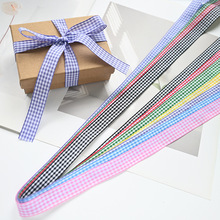 16MM森系布艺小格子丝带彩带花束礼品包装带 diy手作发饰娃衣辅料