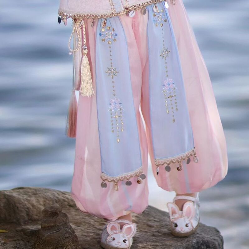 汉服女童2025春秋款儿童古风新中式上衣裤子两件套小女孩国风套装|undefined
