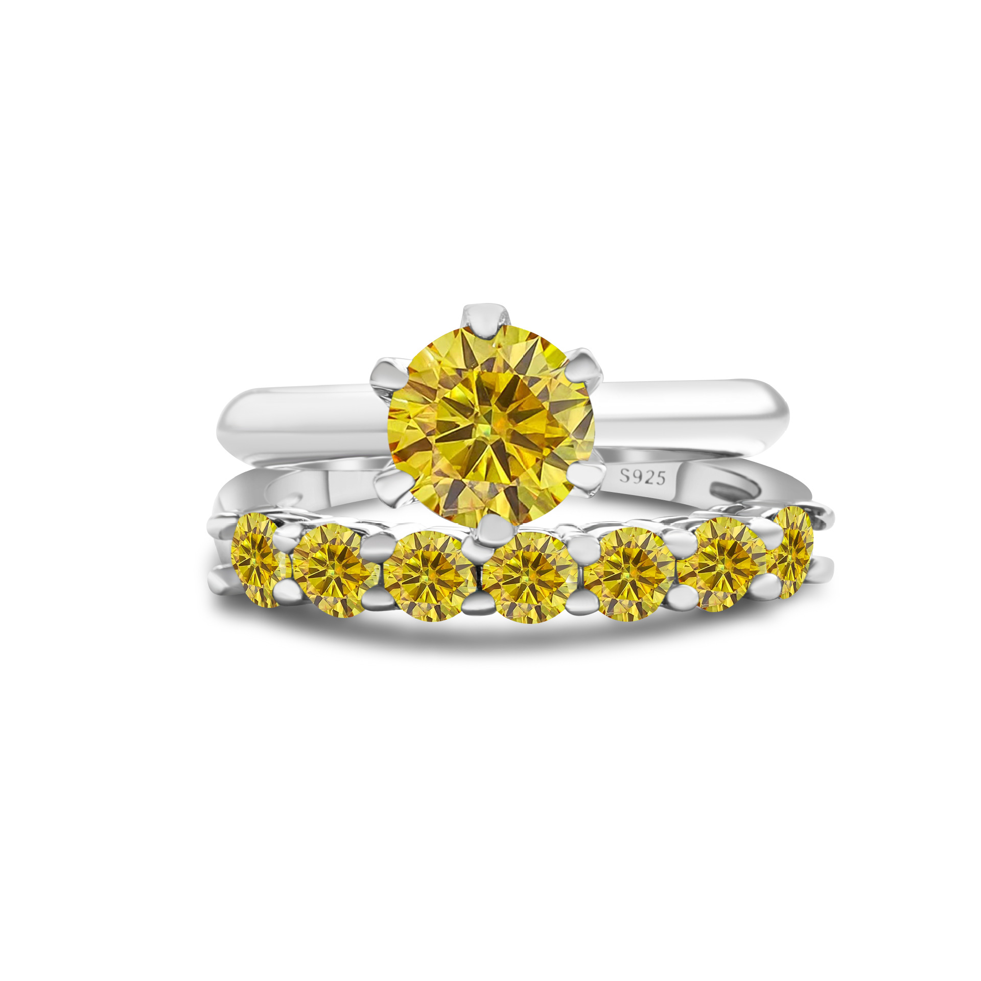 1.7CT anillo de piedra de moissanita oro S925 plata de moissanita conjunto con certificado GRA