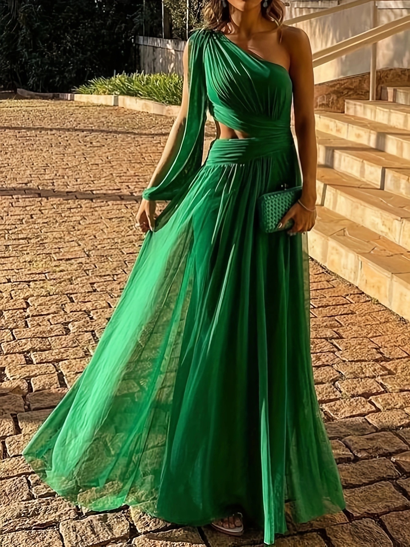 Comercio exterior transfronterizo de las nuevas mujeres vestido de talla grande vestido fuera del hombro vestido delgado vestido largo de color sólido Nuevo