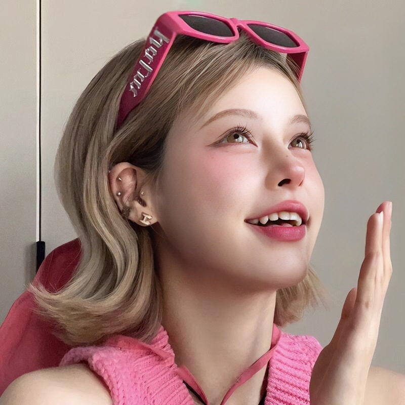 千年風ギャルy 2kピンクのサングラスの女性insネットの赤い偏光のメガネのファッションのサングラスの男性の金の周囲の顔はおかしいです。|undefined