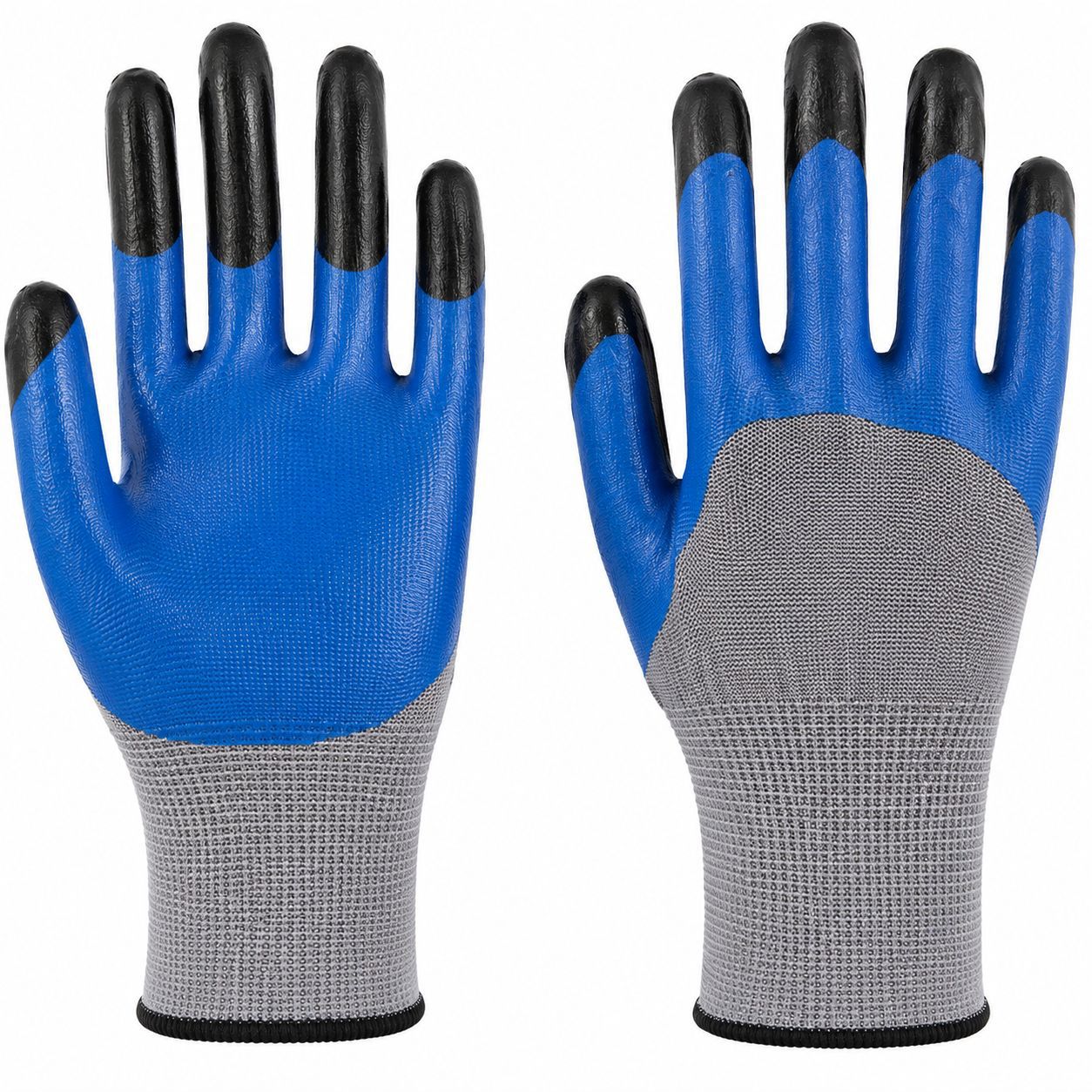 Guantes de nitrilo de nylon resistentes al aceite y resistentes al desgaste guantes de protección laboral respirantes pegamento engrosado guantes Dingqing al por mayor