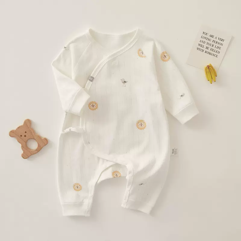 新生儿衣服春秋哈衣长袖连体蝴蝶衣爬服韩版宝宝衣服纯棉婴儿衣服