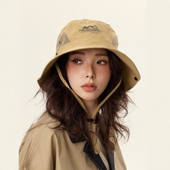 アメリカのレトロなカジュアルなカーキ色の登山帽女性夏の日焼け止め通気シェード漁師帽子釣りキャンプ帽