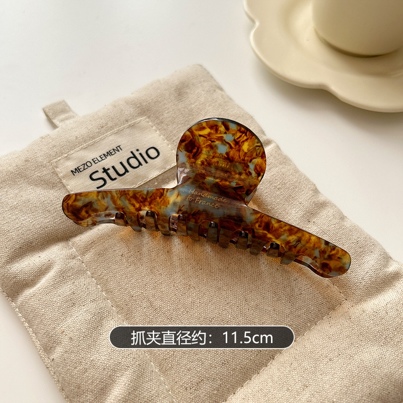 韩系气质醋酸抓夹女后脑勺大号发抓高级感半扎发夹盘发鲨鱼夹头饰|undefined