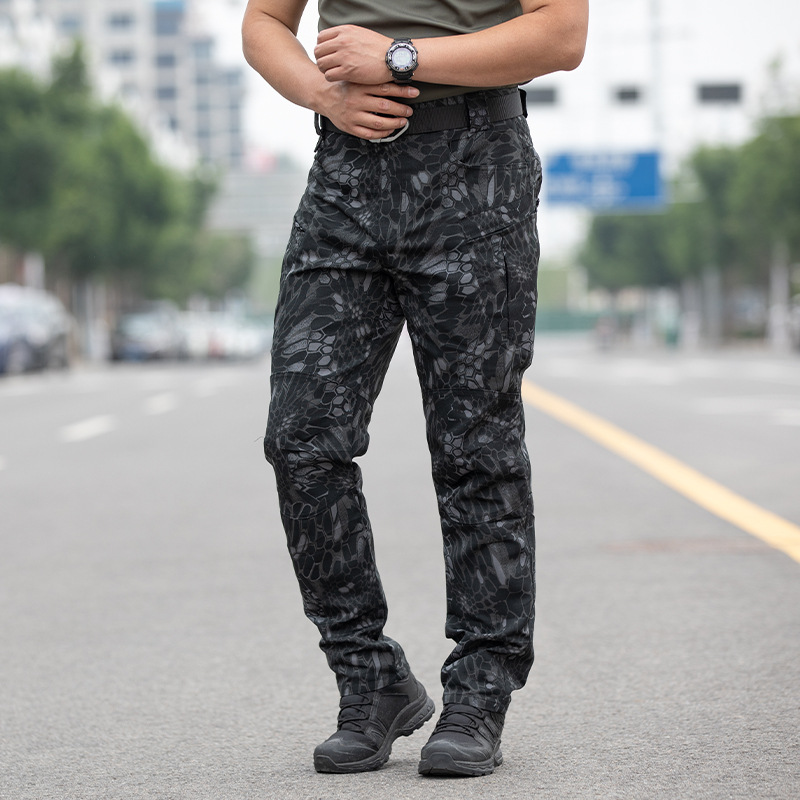 Pantalones tácticos IX5 de cónsul transfronterizo, ropa de entrenamiento suelta antiarañazos para hombre, monos de combate, pantalones de abanico militar de múltiples bolsillos