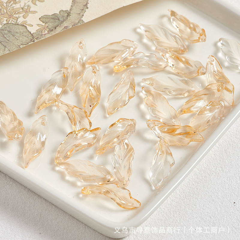 琉璃珠配饰海草叶子异形26mm串珠散珠子手工diy手链饰品配件材料|undefined