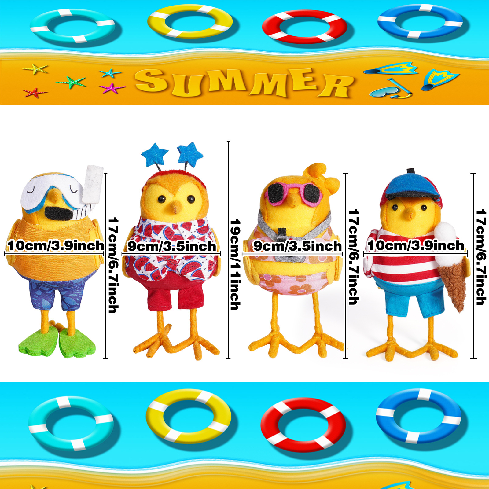 Verano transfronterizo lindo pájaro decoración de playa ocio viento de verano postura lindo pájaro izquierda decoración