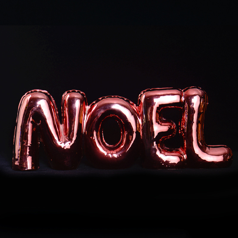 Decoración de letras de globo de cerámica de galvanoplastia de lujo ligero de Navidad sala de estar decoración de árbol de Navidad americano decoración de ambiente nicho