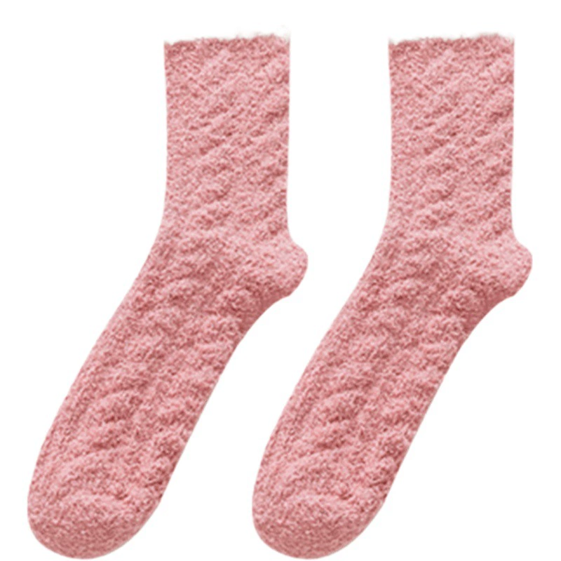 Коралловые бархатные носки, женские осенне-зимние утолщенные плюшевые теплые домашние носки на флисовой подкладке, лунные носки, носки для сна