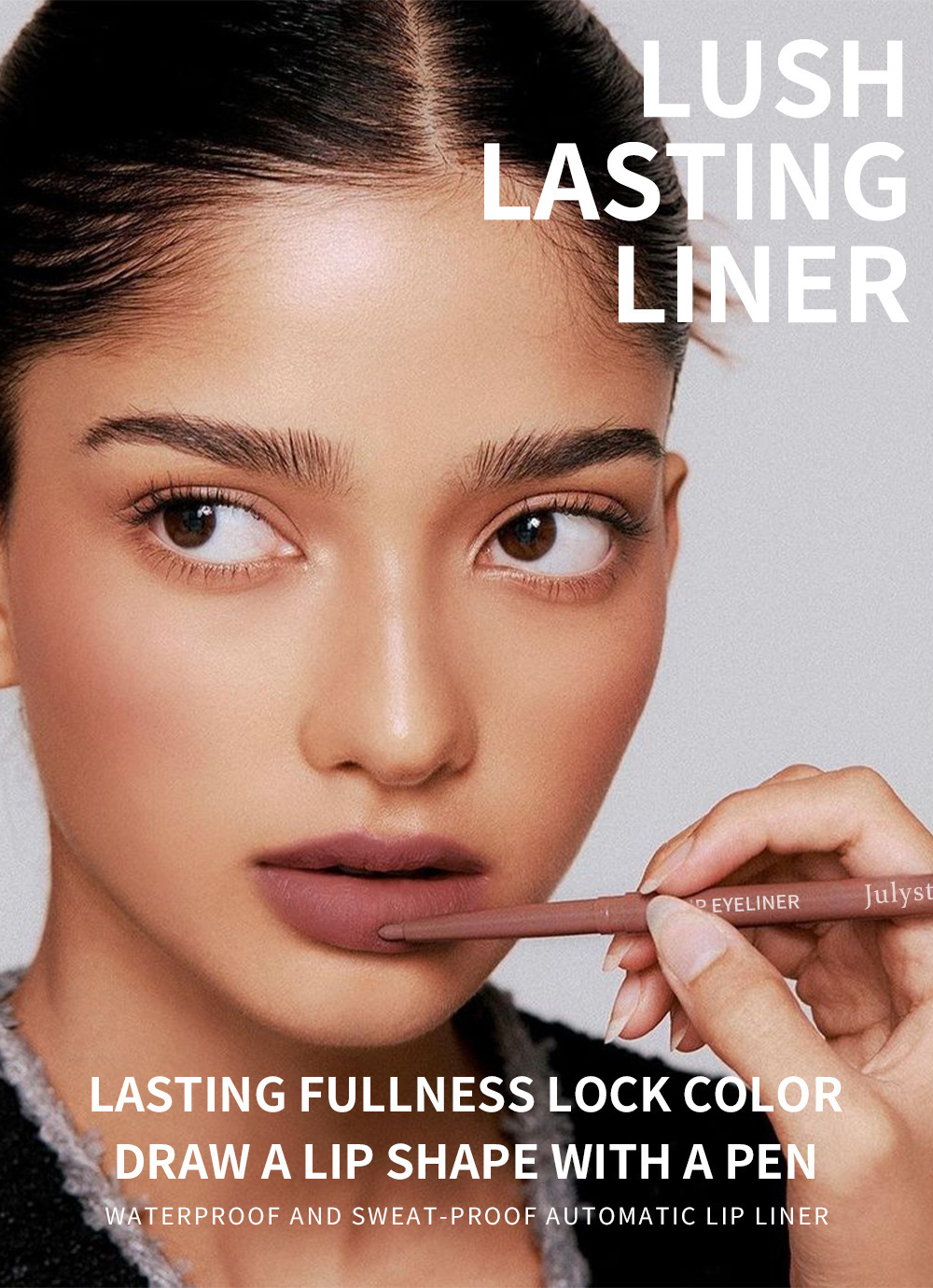 Julystar Lip Pen: Non-smudging Lipstick pen, matte Pink lip gloss, and rotating Lip liner pen set details Picture