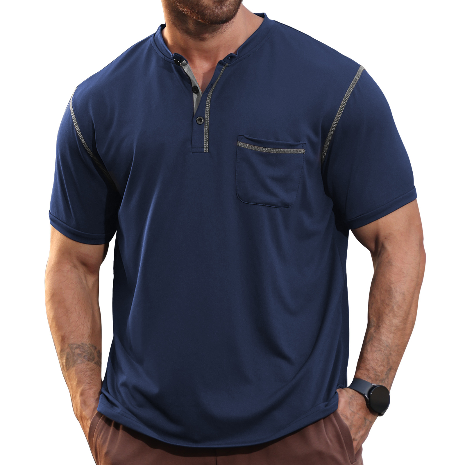 solid color knitted summer quick dry polo