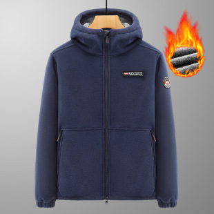 Cross-border Jacket Fleece Coat Hooded Coat Fleece Coat Autumn and Winter Warm fleece-lined Thickened Cold-proof Clothes Live