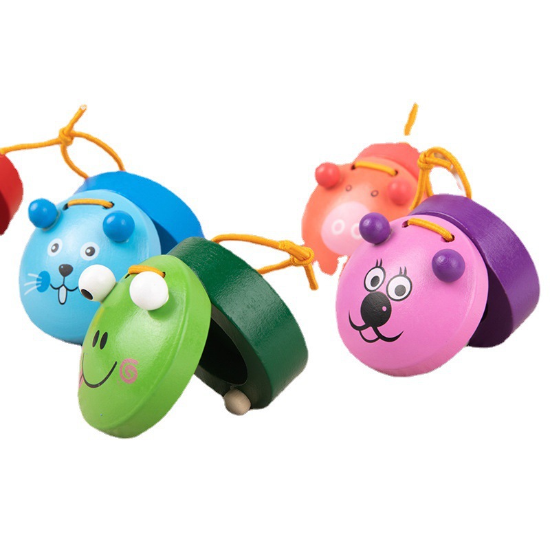 Castañuelas de madera Weiweihu, animales creativos, orejas pequeñas, percepción musical infantil, juguetes de educación temprana Montessori, castañuelas pequeñas