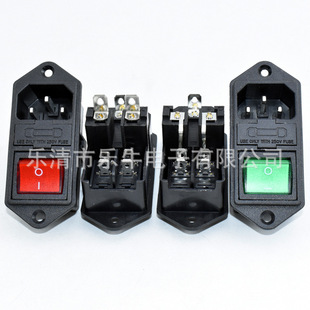 Ccc Type Ii Socket with Switch, Double Fuse, Two-Pin Socket, 3-in-1 Power Socket with Light and Silver Dot