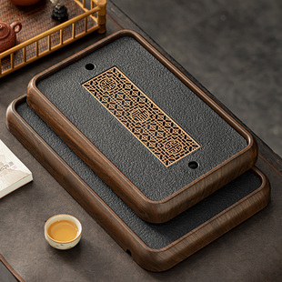 Imitation Black Gold Stone Tea Tray Household Tea Table Drain Tray Tea Tray Tea Set 2024 New Tea Sea Set Dry Brewing