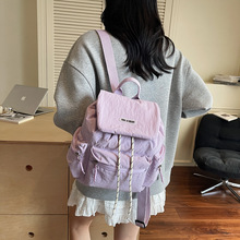 新款大容量可爱书包卡通双肩背包学生高颜值配色简约时尚休闲百搭