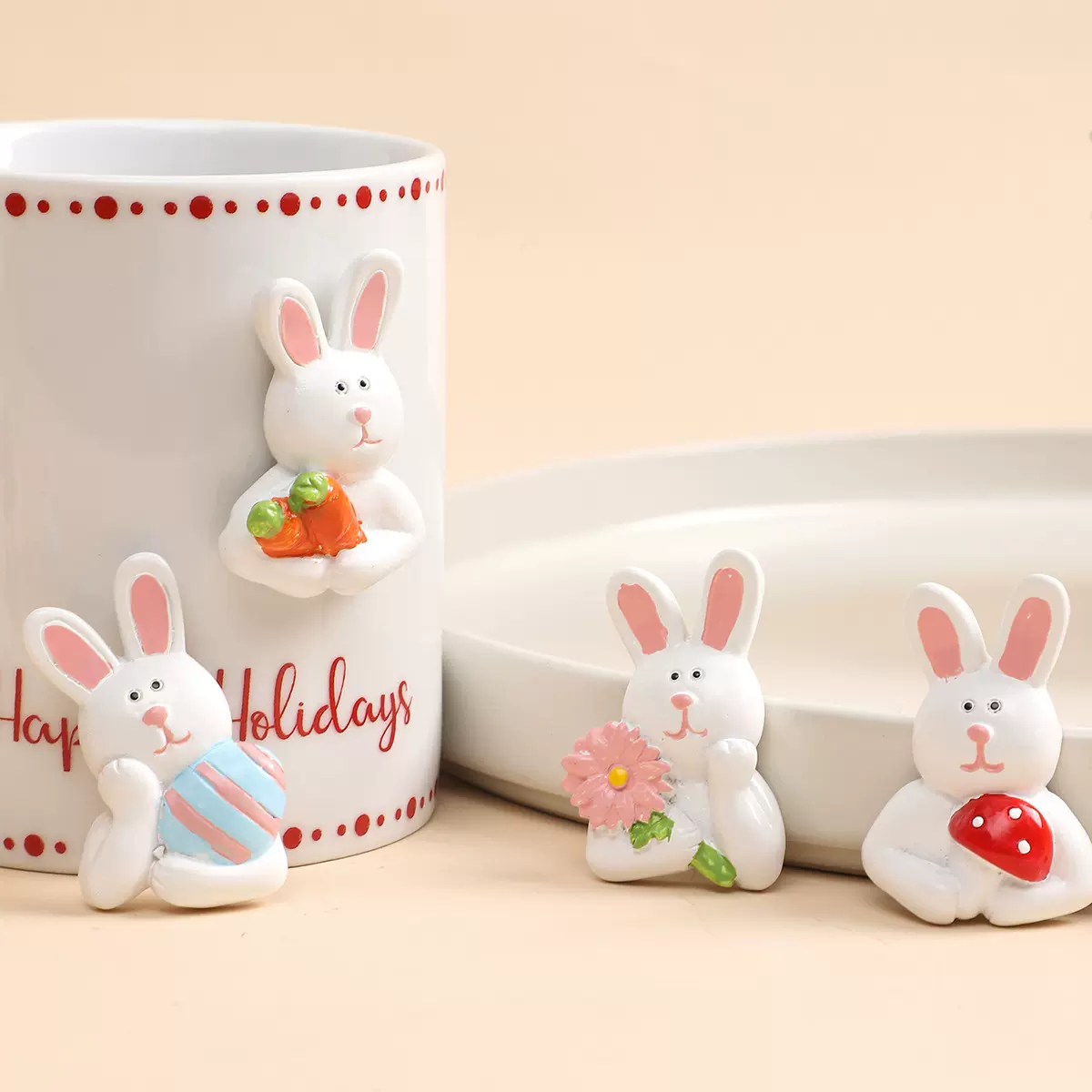 复活节装饰品 ins风创意复活兔树脂冰箱贴 家居派对节日礼品