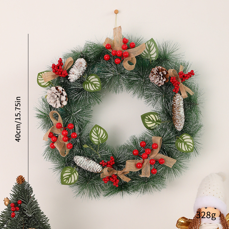 外国貿易の人気クリスマスの花輪のペンダントクリスマスのシーンのショーウインドーの扉を配置します。|undefined