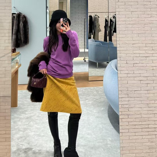 MU�L�߶˷�ʽ�Sɫë�ذ���ȹŮ105�紺�͹Ÿ����p���LA��ȹ�oLOGO