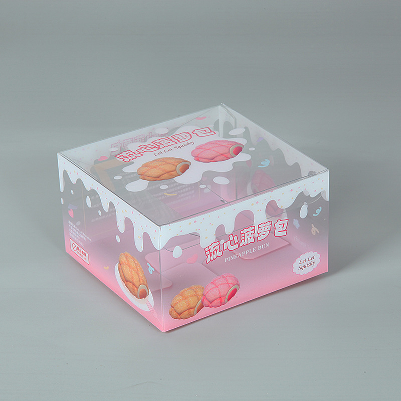 透明pvc面包蛋糕甜品塑料包装盒 pet食品折叠方形盒 pp磨砂盒批发