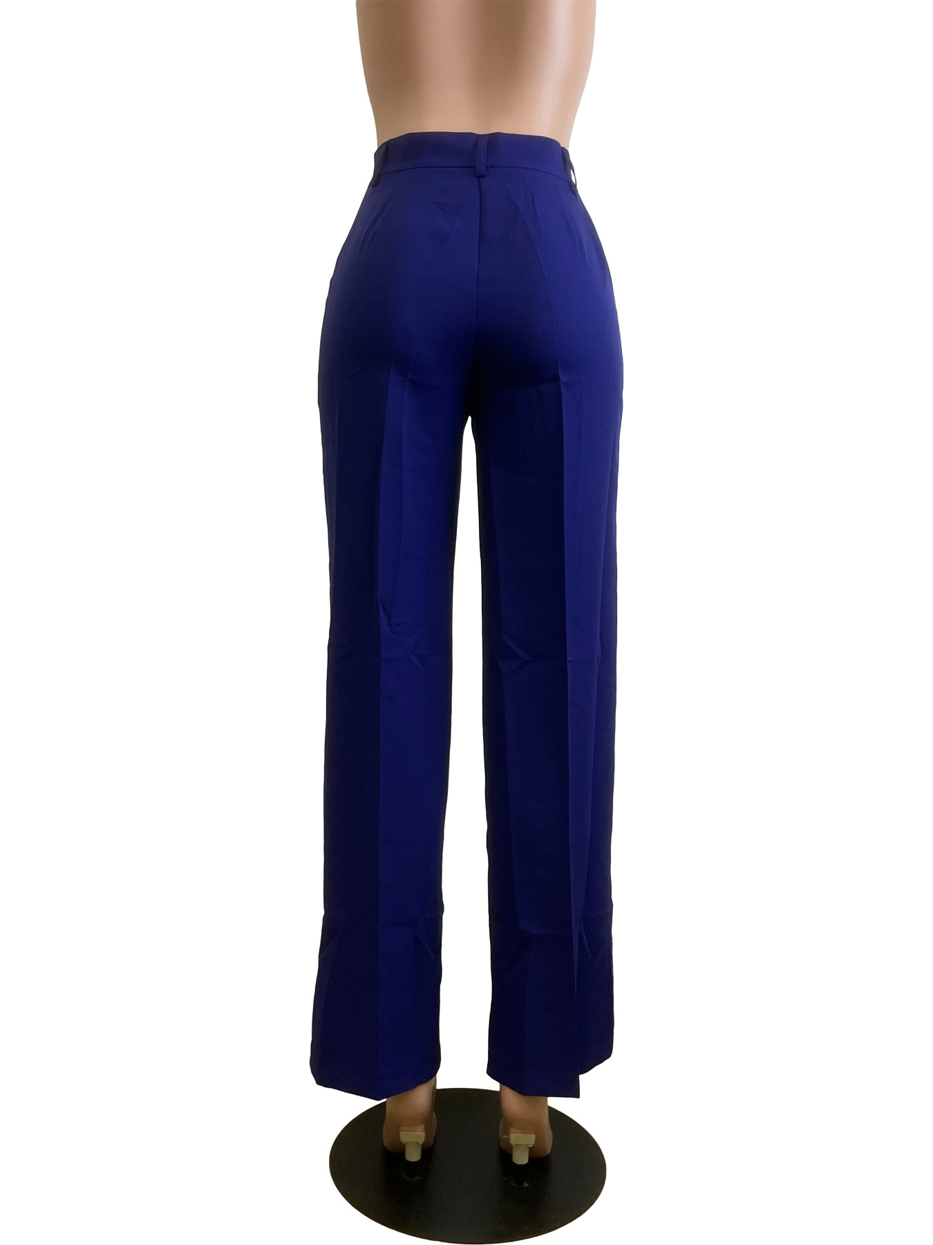 High waisted straight wide leg casual trousers_mkmklike.com