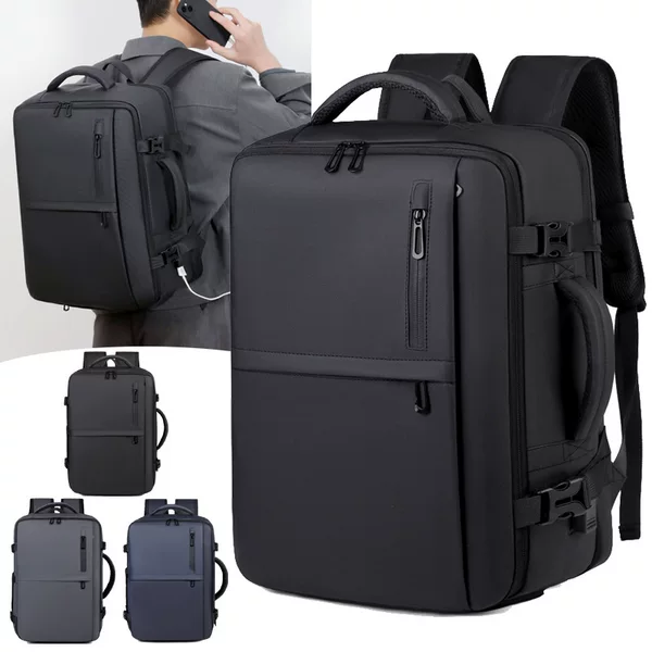 New Stylish Solid-Color Computer Bag for Business Trips and Commuting, Large-Capacity Computer Backpack with Independent Shoe Compartment, Trolley Carry-On Bag