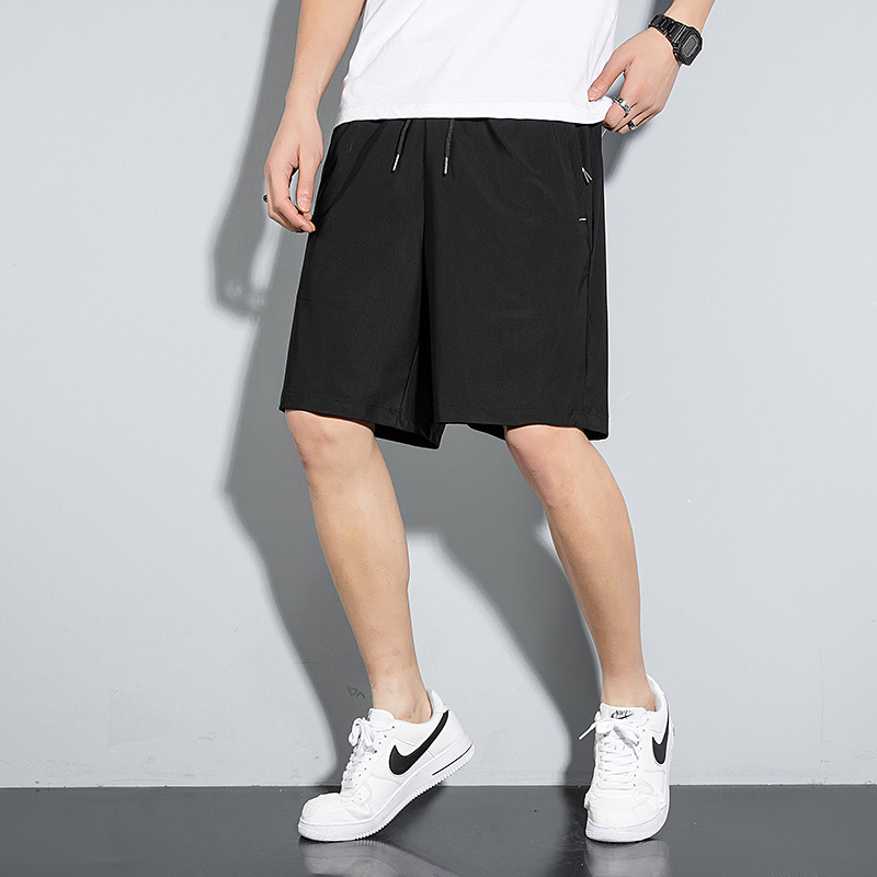 2023 Nuevos pantalones cortos casuales de seda de hielo ropa de verano para hombres sueltos pantalones cortos deportivos de secado rápido para hombres de talla grande