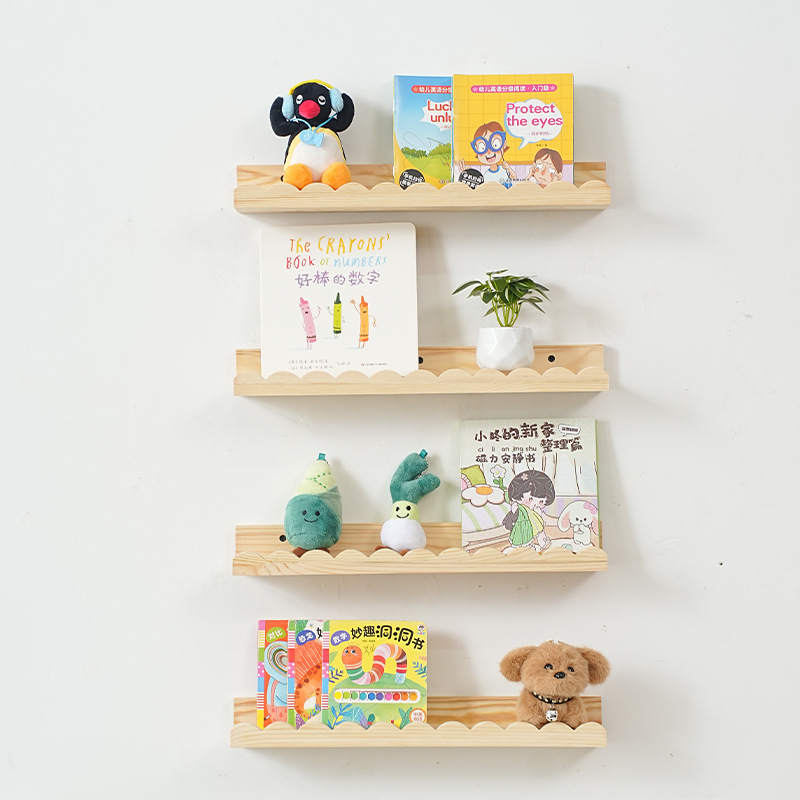 Cross-Border Wave Wall Storage Rack Children's Magazine Picture Book Storage Rack Wall-Mounted Doll Storage Rack