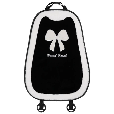 Winter Car Seat Cushion Plush Seat cushion, seat cover - rabbit-fur-lucky-bow-cushion-black-backrest