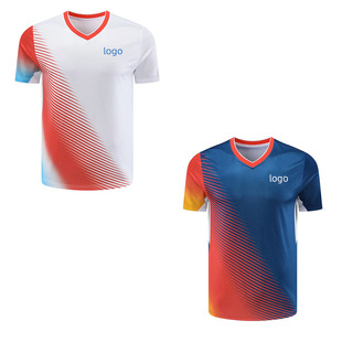 2023 New Crooked ~ Quick-drying Men's and Women's Short-sleeved Children's Summer Peach ~ Xian ~ Same Style Badminton Suit Top T-shirt
