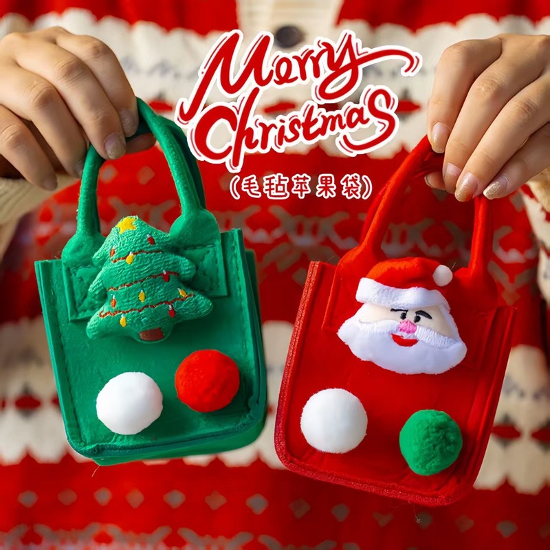 新しいクリスマスギフトバッグクリスマスイブトートバッグ子供用キャンディーバッグフェルト漫画ギフトバッグ|undefined