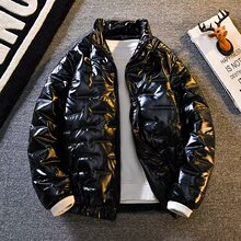 2025新款网红同款亮面棉服男士立领夹克短款轻薄冬季外套男保暖潮