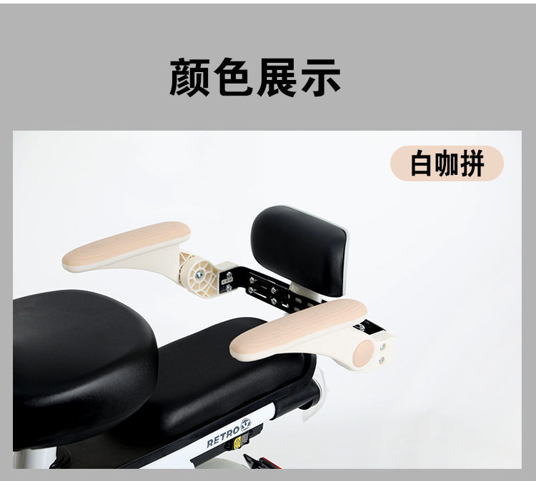 Electric vehicle rear-mounted child seat with rotatable pedals, safety guardrail, anti-fall, foldable, waterproof handrail for electric scooters