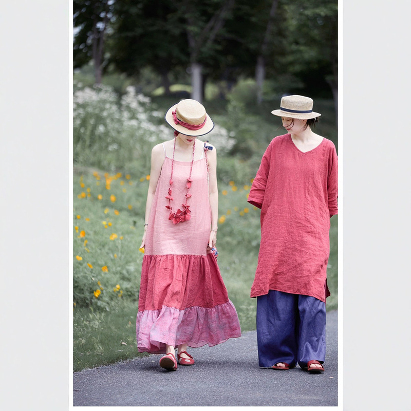 Summer New Style Artistic Retro Light and Dreamy Pink Cool Dress, Sweet and Romantic Versatile Casual Suspender Long Dress Summer New Style Artistic Retro Light and Dreamy Pink Cool Dress, Sweet and Romantic Versatile Casual Suspender Long Dress