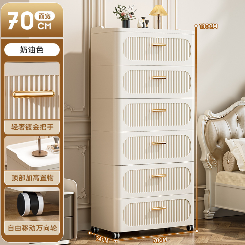 クロスボーダー厚みのあるフロア引き出し型キャスター付き収納キャビネットリビングルーム寝室収納整理キャビネット大容量ホームキャビネット