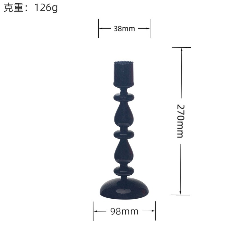 美欧浪漫玻璃蜡烛台彩色水晶烛台复古玻璃烛台居家晚餐蜡烛台装饰|undefined