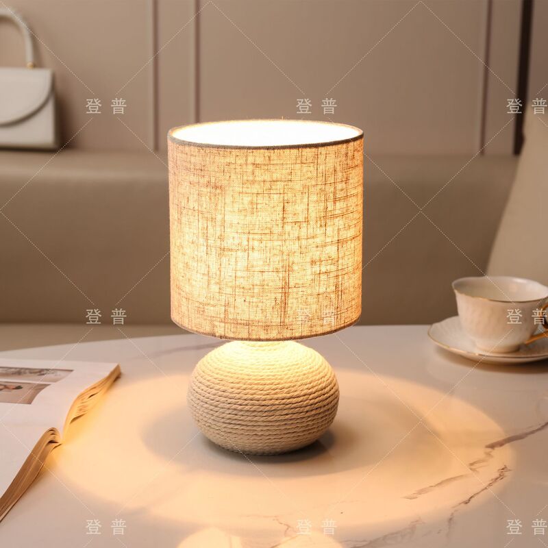 中古の陶磁器の電気スタンドの創意編みの装飾の照明器具の暖かい復古の手作りの夜の明かりは簡単で高級感の電気スタンドです。|undefined