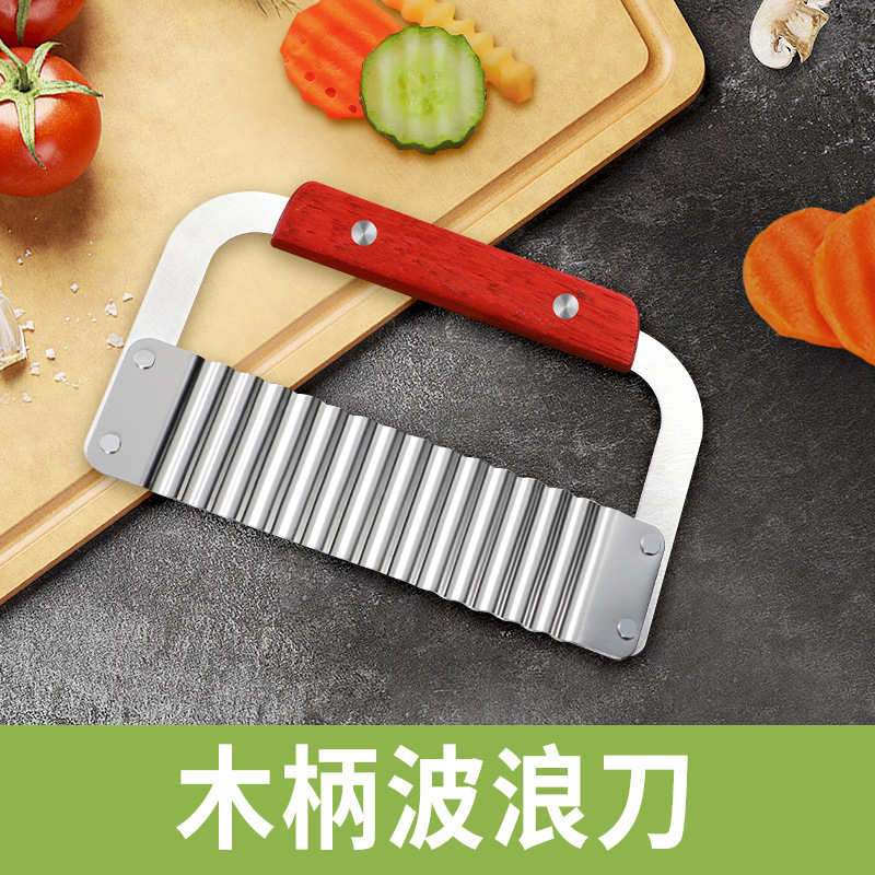 Patatas fritas, cuchillo de dientes de lobo, cuchillo de cocina, cortador de verduras, patatas al por mayor